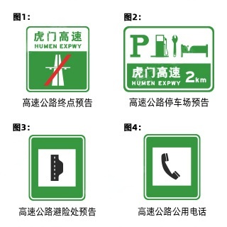 以下高速公路交通标志与其含义对应正确的一项是？配图