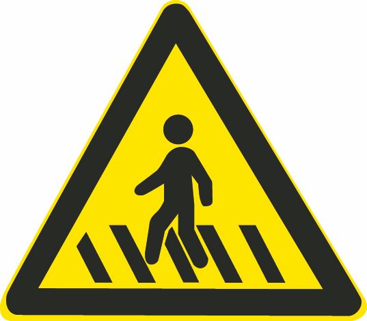 这个标志的含义是警告车辆驾驶人前方是人行横道。配图