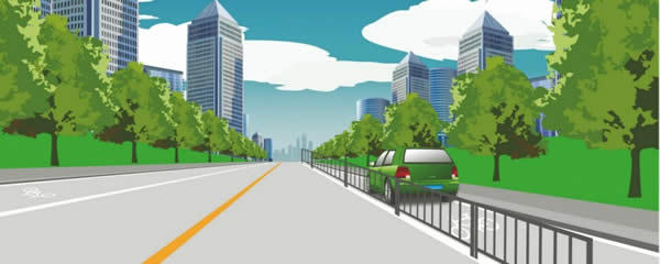 这个路段可以在非机动车道上临时停车。配图
