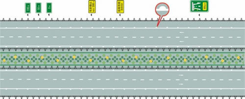 图中圈内的白色半圆状标记是什么标线？配图