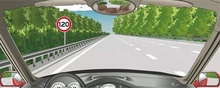 如图所示，在这段高速公路上行驶的最高车速是多少？配图