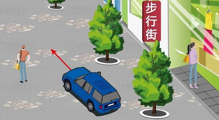 如图所示，驾驶机动车允许在该路段通行。配图