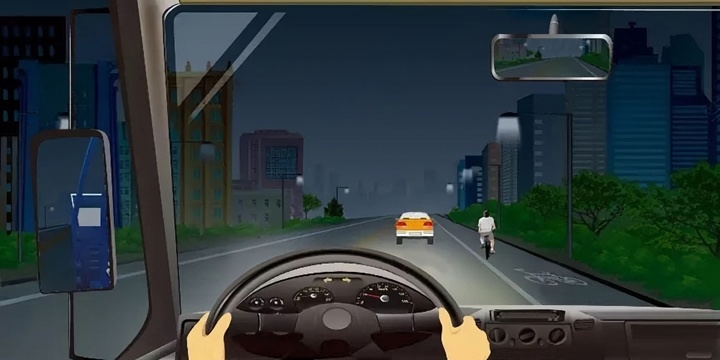 如图所示，驾驶机动车遇到前方车辆行驶速度较慢时，可以向左变更车道跨越黄色实线超车。配图