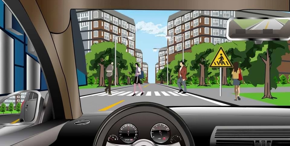 如图所示，驾驶机动车遇到这种情况时，以下做法正确的是什么？配图