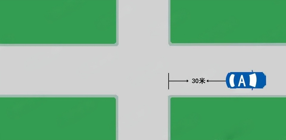 如图所示，A车在此处停车是可以的。配图