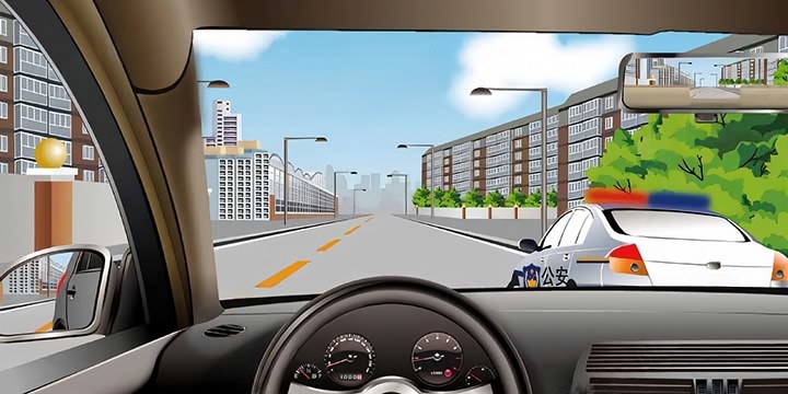如图所示，驾驶机动车遇到这种特殊情况怎样行驶？配图